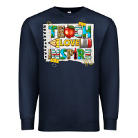 Navy teach love inspire Premium Sweatshirt - texasbilliewilder