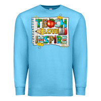 Ocean Blue teach love inspire Premium Sweatshirt - texasbilliewilder