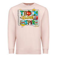 Pale Pink teach love inspire Premium Sweatshirt - texasbilliewilder