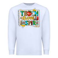 White teach love inspire Premium Sweatshirt - texasbilliewilder