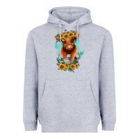 Heather Grey baby cow in a bucket Heavyweight Hoodie - RanaPortraitStore