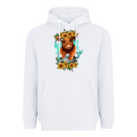White baby cow in a bucket Heavyweight Hoodie - RanaPortraitStore