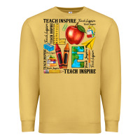 Antique Gold teach love inspire teacher Premium Sweatshirt - texasbilliewilder