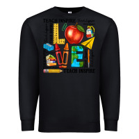 Black teach love inspire teacher Premium Sweatshirt - texasbilliewilder
