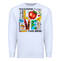 White teach love inspire teacher Premium Sweatshirt - texasbilliewilder