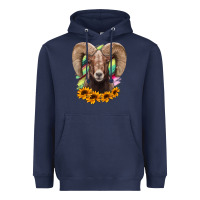 Navy bighorn sheep Heavyweight Hoodie - RanaPortraitStore