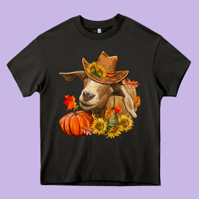 Fall Goat Heavy Core Tee Designed By Lillyallendesigns