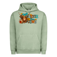 Pigment Oil Green coffee then cows longhaired cow Urban Hoodie - Jasminsmagicworld