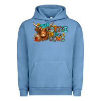 Pigment Pebble Blue coffee then cows longhaired cow Urban Hoodie - Jasminsmagicworld