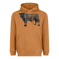 Meerkat black angus bull with western patterns Heavyweight Hoodie - RanaPortraitStore