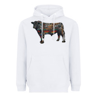 White black angus bull with western patterns Heavyweight Hoodie - RanaPortraitStore