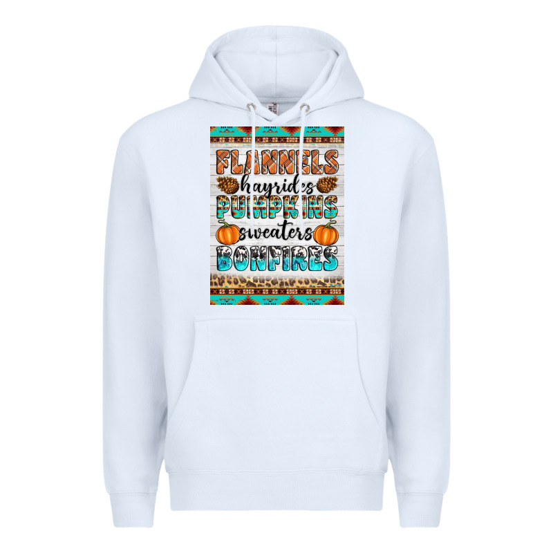 Flannels Hayrides Pumpkins Sweaters Bonfires Premium Hoodie by Artiststas | Teevron