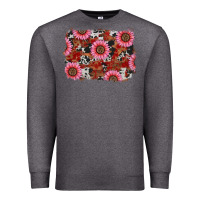 Charcoal Heather valentine's day sunflowers leopard cowhide background Premium Sweatshirt - RanaPortraitStore
