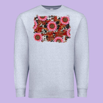 Valentine's Day Sunflowers Leopard Cowhide Background Premium Sweatshirt Designed By Ranaportraitstore