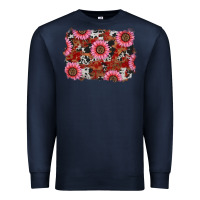 Navy valentine's day sunflowers leopard cowhide background Premium Sweatshirt - RanaPortraitStore