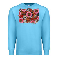 Ocean Blue valentine's day sunflowers leopard cowhide background Premium Sweatshirt - RanaPortraitStore