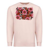Pale Pink valentine's day sunflowers leopard cowhide background Premium Sweatshirt - RanaPortraitStore
