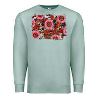 Seafoam valentine's day sunflowers leopard cowhide background Premium Sweatshirt - RanaPortraitStore