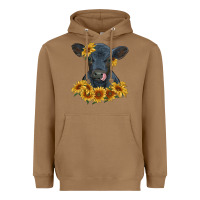 Toasted Coconut black angus calf with sunflowers Heavyweight Hoodie - RanaPortraitStore