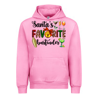 Fuchsia Pink santa's favorite bartender Urban Hoodie - AdoDesignShop