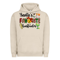 Pigment French Oak santa's favorite bartender Urban Hoodie - AdoDesignShop