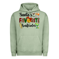 Pigment Oil Green santa's favorite bartender Urban Hoodie - AdoDesignShop