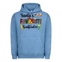 Pigment Pebble Blue santa's favorite bartender Urban Hoodie - AdoDesignShop