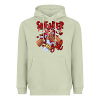 Red Sneaker Girl Afro Woman Heavyweight Hoodie | Teevron