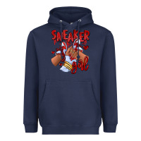 Navy red sneaker girl afro woman Heavyweight Hoodie - RanaPortraitStore