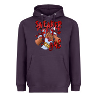 Plum red sneaker girl afro woman Heavyweight Hoodie - RanaPortraitStore