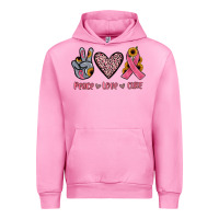 Fuchsia Pink peace love cure Urban Hoodie - JahusDesignShop