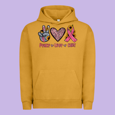 Peace Love Cure Urban Hoodie Designed By Jahusdesignshop