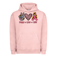 Pigment Salmon peace love cure Urban Hoodie - JahusDesignShop
