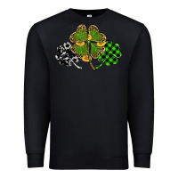 Black st patricks day shamrock gold Premium Sweatshirt - RanaPortraitStore
