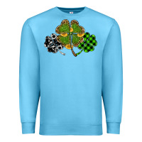Ocean Blue st patricks day shamrock gold Premium Sweatshirt - RanaPortraitStore