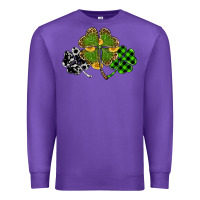 Purple st patricks day shamrock gold Premium Sweatshirt - RanaPortraitStore