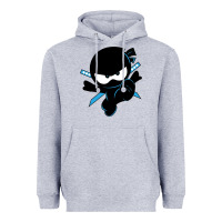 Heather Grey ninja kid Heavyweight Hoodie - Unal Design