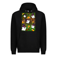 Black Halloween ghost Premium Hoodie - Artiststas