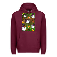 Burgundy Halloween ghost Premium Hoodie - Artiststas