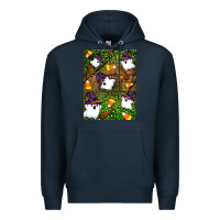 Navy Halloween ghost Premium Hoodie - Artiststas