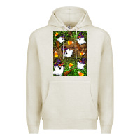 Oatmeal Heather Halloween ghost Premium Hoodie - Artiststas