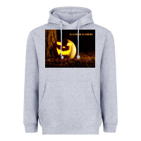 Heather Grey Halloween Is Coming Heavyweight Hoodie - Unal Design