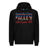 Black remember our fallen who gave all Premium Hoodie - JahusDesignShop