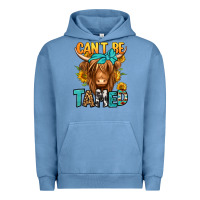 Pigment Pebble Blue can't be tamed longhaired cow Urban Hoodie - Jasminsmagicworld