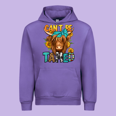 Can't Be Tamed Longhaired Cow Urban Hoodie Designed By Jasminsmagicworld