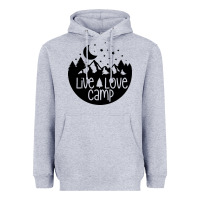 Heather Grey Live Love Camp Heavyweight Hoodie - Unal Design