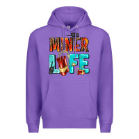 Purple miner life Premium Hoodie - AdoDesignShop