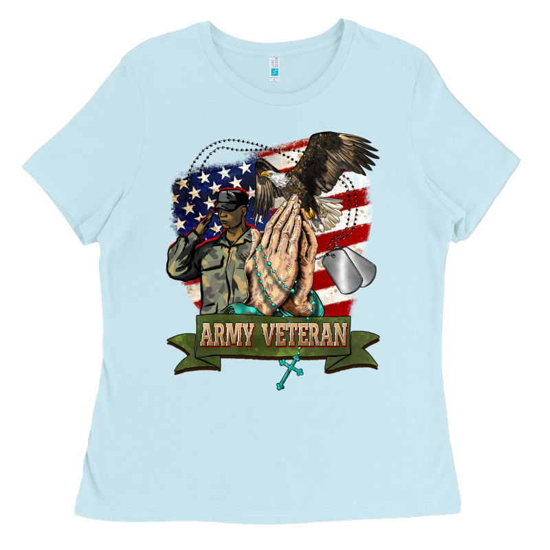 Army Veteran  Pray Ladies Tee by BarkalooDesign | Teevron