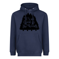 Navy its all good in the woods Heavyweight Hoodie - Unal Design