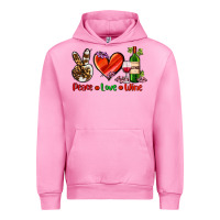 Fuchsia Pink peace love wine Urban Hoodie - AdoDesignShop
